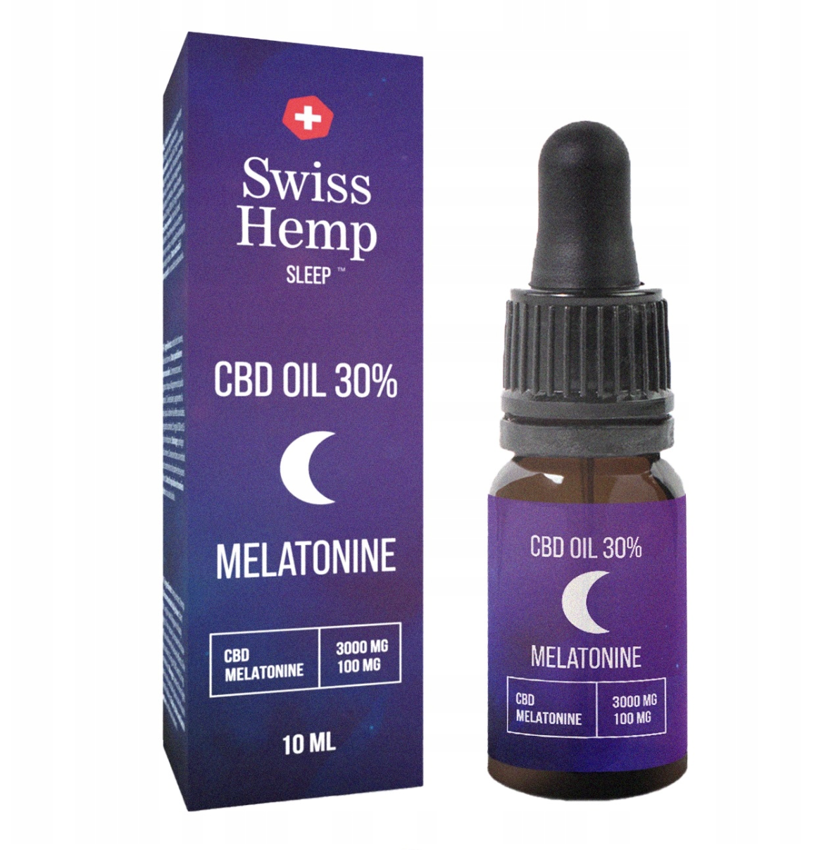 Олія КБД 30% + Мелатонін SwissHemp Sleep | 3000 мг CBD, формула для сну, 10 мл (Швейцарія) - 0